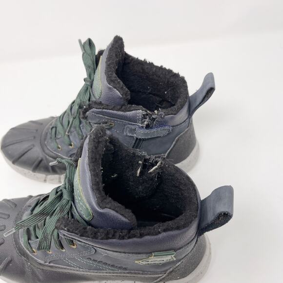 Geox Boys 4 Amphibiox Flexper Ankle Snow Boots Navy Blue Dark Green Breathable - Picture 8 of 12